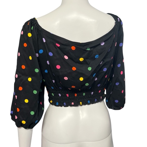 Collectif London NWT - Women’s Colorful Polka Dot Crop Top Sz. MD - Picture 4 of 6